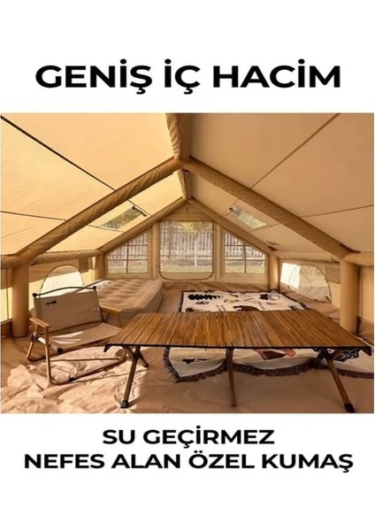 Soba Bacası Çıkışlı Şişme Çadır 400X300X210 cm indirimleri