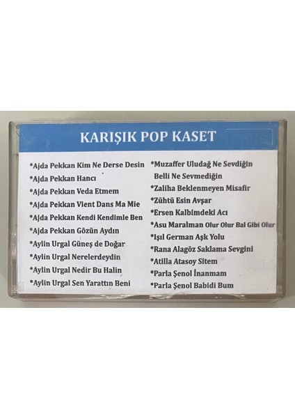 Türkçe Pop Karışık Özel Dolum Kaset (Dönem Dolum Kaset Şarkı Listesi Kaset Kapağındadır) Ref:27