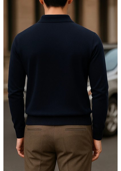 Erkek Kışlık Basic Uzun Kol Lacivert Bol Sweatshirt fiyatları