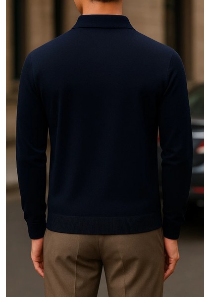Erkek Kışlık Basic Uzun Kol Lacivert Bol Sweatshirt indirimleri