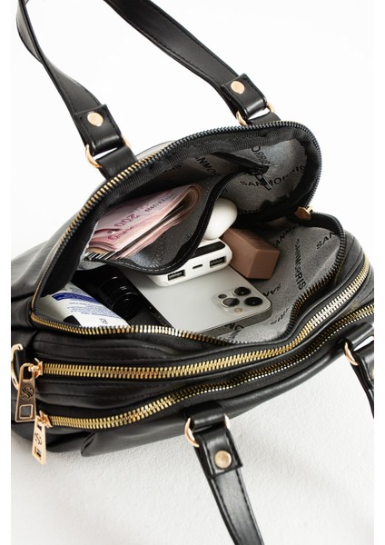 Yumuşak Deri Kadın Çapraz Askılı Basic Mini Boy Çok Gözlü Günlük El ve Omuz Çantası PBS1431