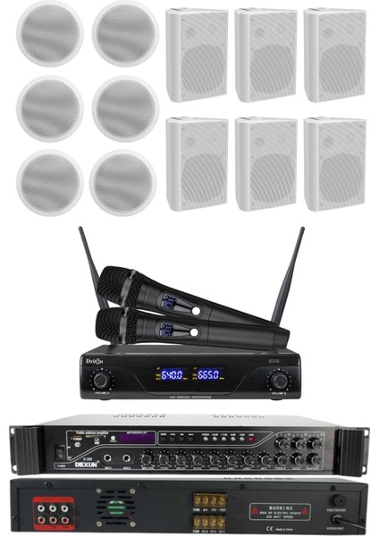 Kablosuz Mikrofon Alçıpan Sütun Hoparlör Mağaza Dükkan Kafe Seslendirme ve Okul Anons Sistemi modelleri