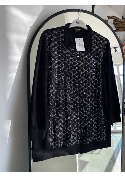 Luster Glam Şık Siyah Payetli Takım modelleri