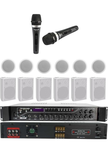 Kablolu Mikrofon Alçıpan Sütun Hoparlör Mağaza Dükkan Kafe Seslendirme ve Okul Anons Sistemi fiyatları