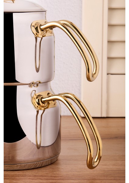 Tahtakale Gold Indüksiyon Tabanlı Mini Çelik Çaydanlık Takımı 0.80LT - 1.20LT fırsatları