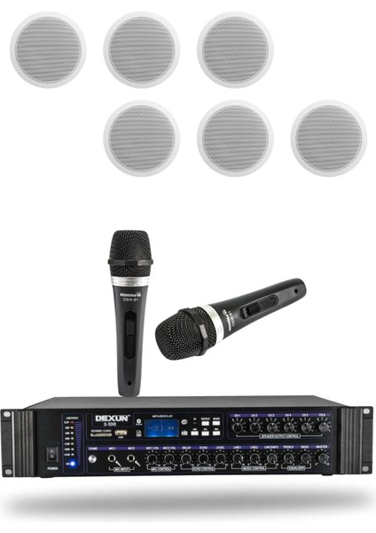 Kablolu Mikrofon Alçıpan Hoparlör Mağaza Dükkan Kafe Seslendirme ve Okul Anons Sistemi