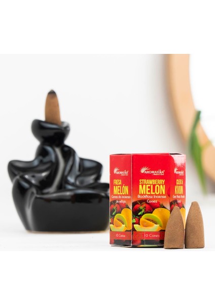 Çilek & Kavun Aromalı Geri Akışlı Şelale Tütsü