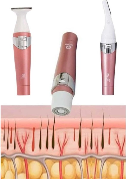 Msa-Shop 3 Başlıklı Kıl Tüy Temizleyici Epilasyon Aleti Tüm Cilt Tiplerine Uygun fiyatları