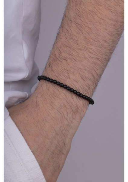 4 mm Minimal Taşlı Oniks Taşlı Doğal Taş Erkek Bileklik fiyatları