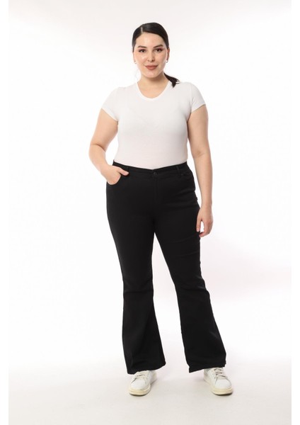 Kadın Battal Ispanyol Paça Jeans