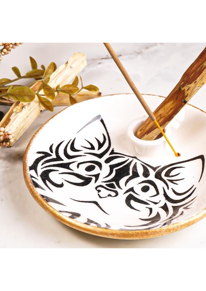 Kedi Temalı Beyaz Palo Santo Tütsülük fiyatları