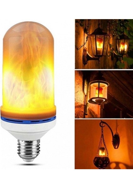 CT-4059 5W Alev Efektli LED Ampul E27 Duy Amber Renk Dekoratif Aydınlatma 3 Fonksiyonlu indirimleri
