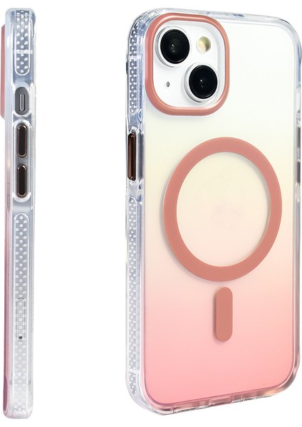 Apple iPhone 14 Magsafe Şarj Özellikli Düşmeye Dayanıklı Renk Akışlı Prismguard Kapak Kılıf