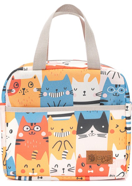 Dyscase Yemek Taşıma Çantası Sıcak ve Soğuk Termal Termos Mama Taşıma Çantası Kamp Piknik Soğutucu Siyah Çiçek modelleri