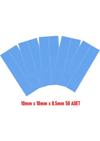 50 Adet M.2 SSD ve Chipset Soğutucu Termal Pad Ped 0.5MM*10MM*10MM