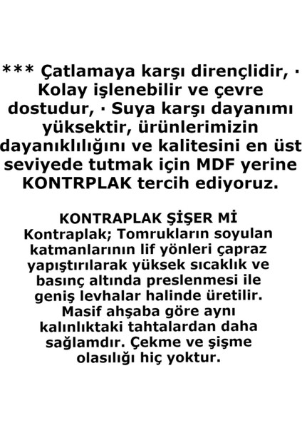 Pazarcı Kampet Tahtası Takımı 2 Metrelik (Kavak Ağacından)