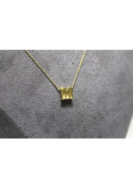 14 Ayar Altın M Harfi Kolye Zinciriyle Beraber fiyatları