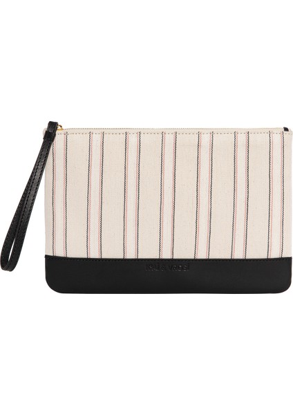 Defne - Siyah Deri Çizgili Dokuma Kumaş Portföy fiyatları