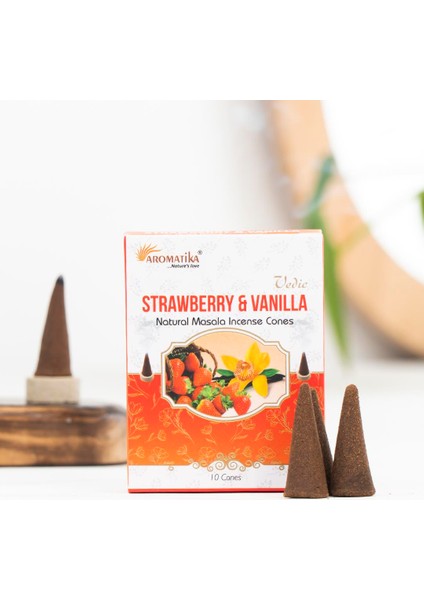 Çilek & Vanilya Aromalı Konik Tütsü