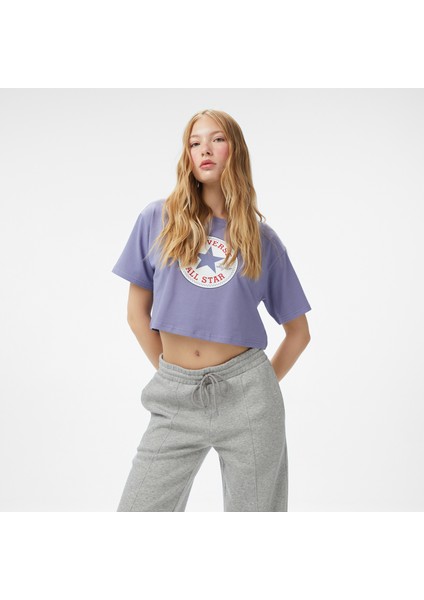 Baskılı Kadın Mor T-SHIRT.M6N