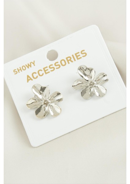 Msa-Shop Orkide Trend Metal Küpe-Gümüş Rengi fiyatları