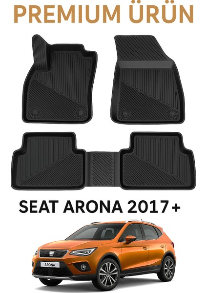 Seat Arona 2017+ Uyumlu 3D Oto Paspas Premium