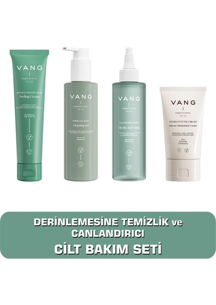 Peeling + Yüz Yıkama Jeli + Canlandırıcı Tonik + Yoğun Nemlendirici Cilt Bakım Seti