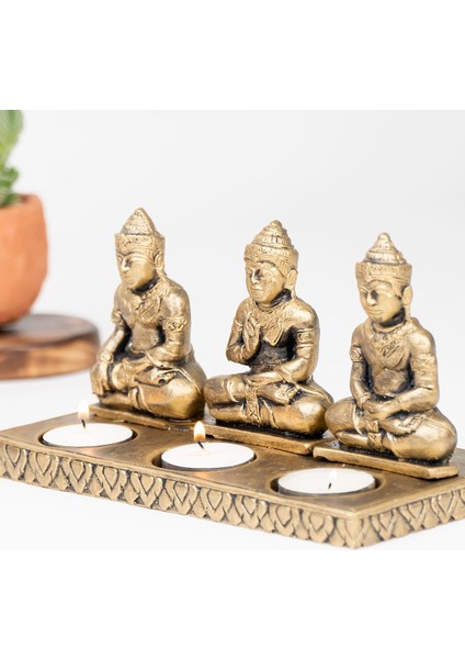 Üçlü Buddha Temalı Tealight Mumluk fiyatları