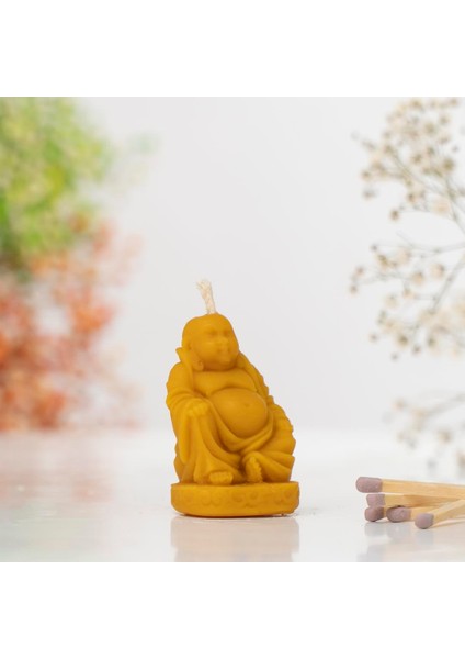 Oturan Buddha Temalı Dökme Balmumu Mum