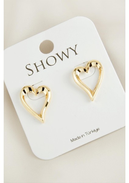 Msa-Shop Kalp Yeni Sezon Metal Küpe-Sarı