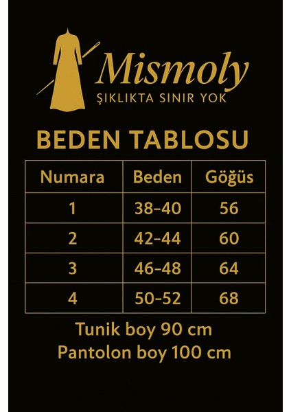Taş Baskı Desenli Tunik Pantolon Ikili Takım