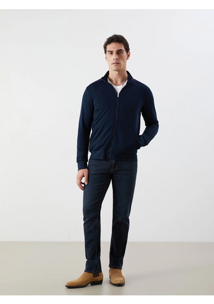 Lcwaıkıkı Basic Lacivert Dik Yaka Uzun Kollu Erkek Fermuarlı Sweatshirt fiyatları