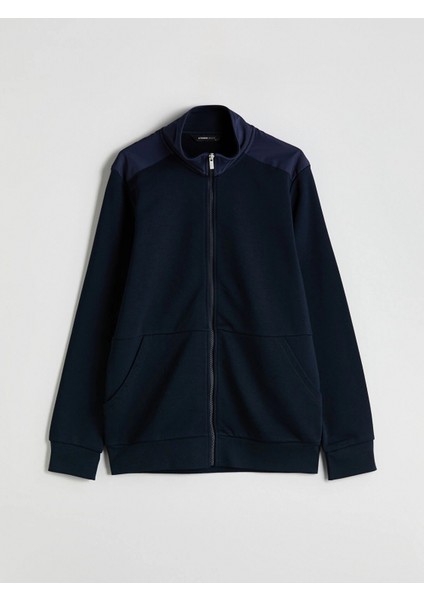 Lcwaıkıkı Basic Lacivert Dik Yaka Uzun Kollu Erkek Fermuarlı Sweatshirt indirimleri