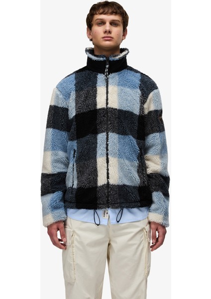 T-Montepiana Erkek Mavi Polar Ceket.-