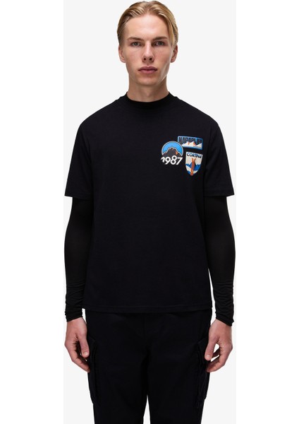 S-Montepiana Erkek Siyah T-Shirt.-