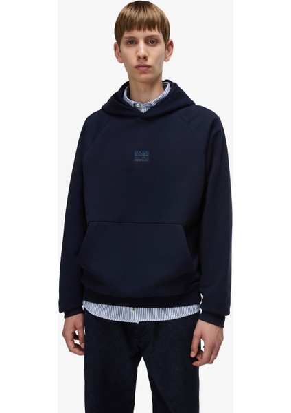 B-Elevated Hooded Erkek Mavi Sweatshirt.-