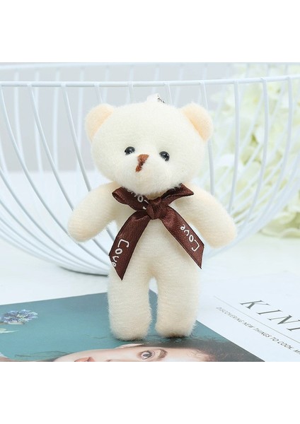 Anahtarlık Krem Renk Ayıcık Fiyonklu