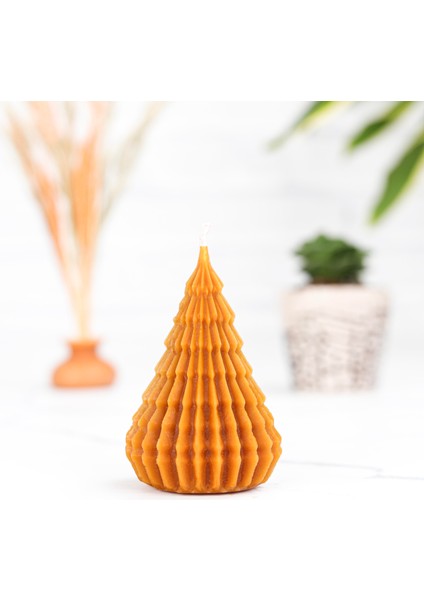 Dekoratif Pine Temalı Balmumu Mum (Sıcak Döküm)
