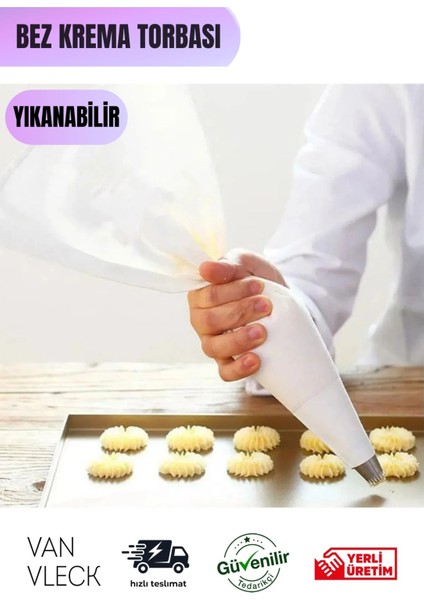 Tekrar Kullanılabilir Kumaş Krema Sıkma Torbası – Yıkanabilir, Dayanıklı Pasta ve Kek Torbası fırsatları