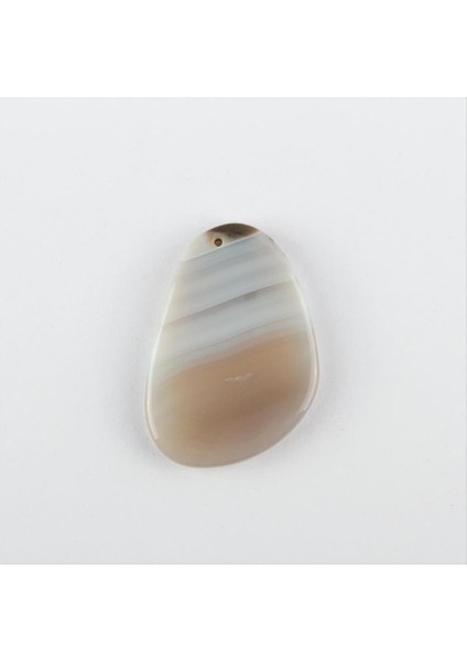 Allzey Özel Kesim Doğaltaş Plaka Akik Kolye Ucu-Beyaz fiyatları