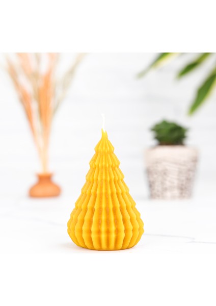 Dekoratif Pine Temalı Balmumu Mum (Sıcak Döküm)