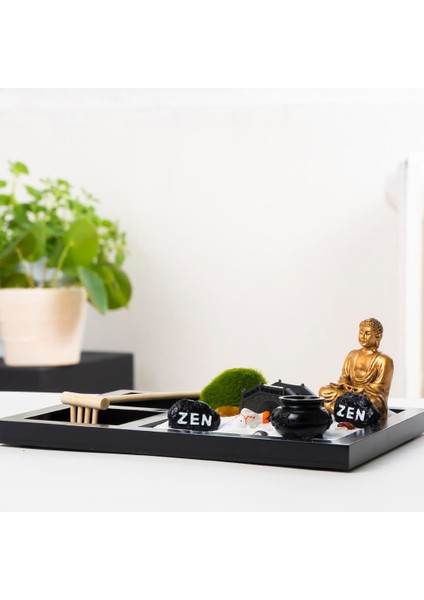 Gold Buddha Temalı Zen Bahçesi Kiti fiyatları