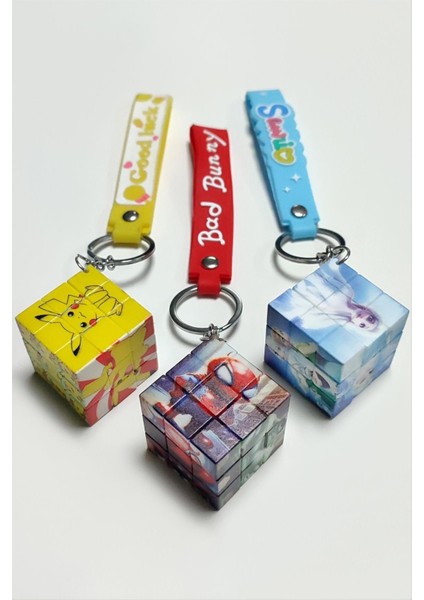 Allzey Çzgflm Küp Anahtarlık-Renkli modelleri