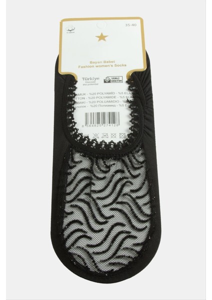 Msa-Shop Oval Dantel Babet Çorap-Siyah