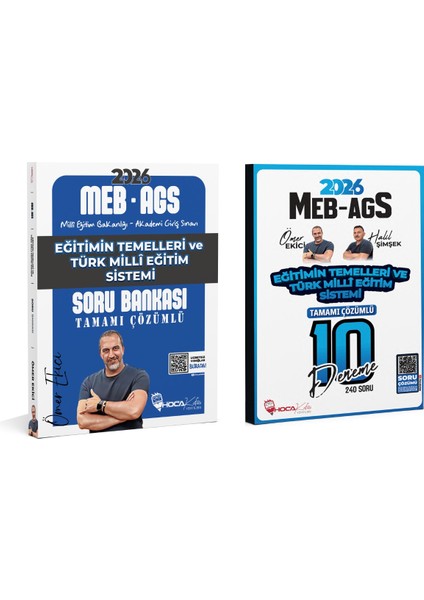 2026 Meb-Ags Eğitimin Temelleri Soru Bankası - Eğitimin Temelleri 10 Lu Deneme 2 Li Set ( Ömer Ekici )