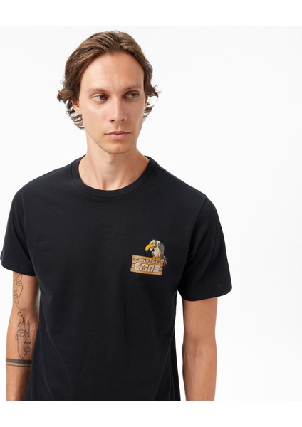Baskılı Erkek Siyah T-Shirt.blk fırsatları