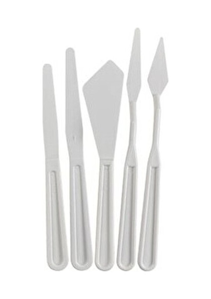 Plastik Spatül Seti Gümüş Renk 5 Adet Resim ve Heykel Çalışmaları İçin fiyatları