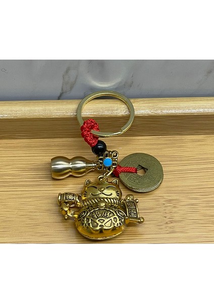 Seri A Anahtarlık Bereket Kedisi ve Şans Metal