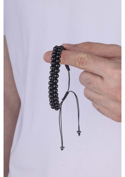 Çift Sıra Oniks Taşlı Makrome Doğal Taş Erkek Bileklik modelleri