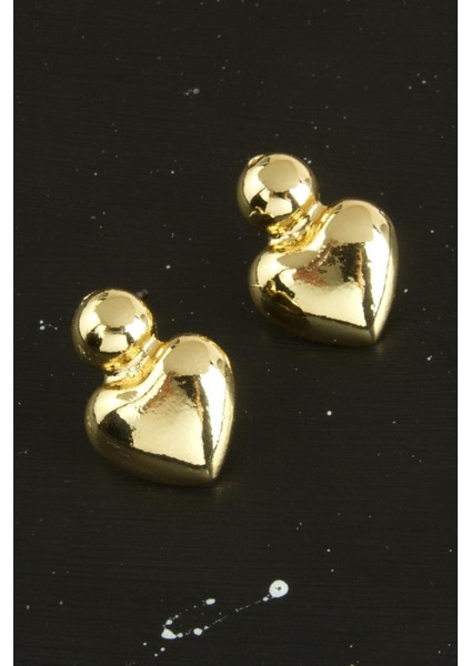 Msa-Shop Kalp Yeni Sezon Metal Küpe-Sarı